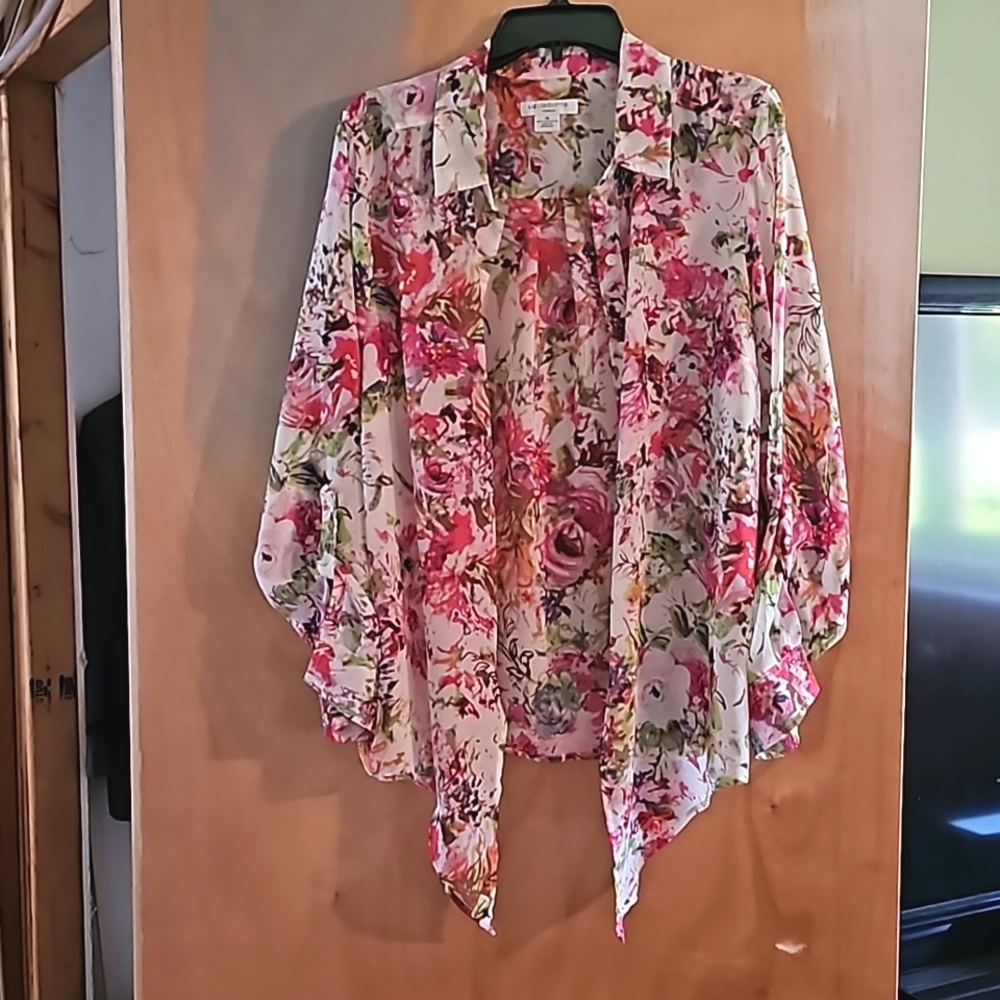 Liz Claiborne sheer floral blouse